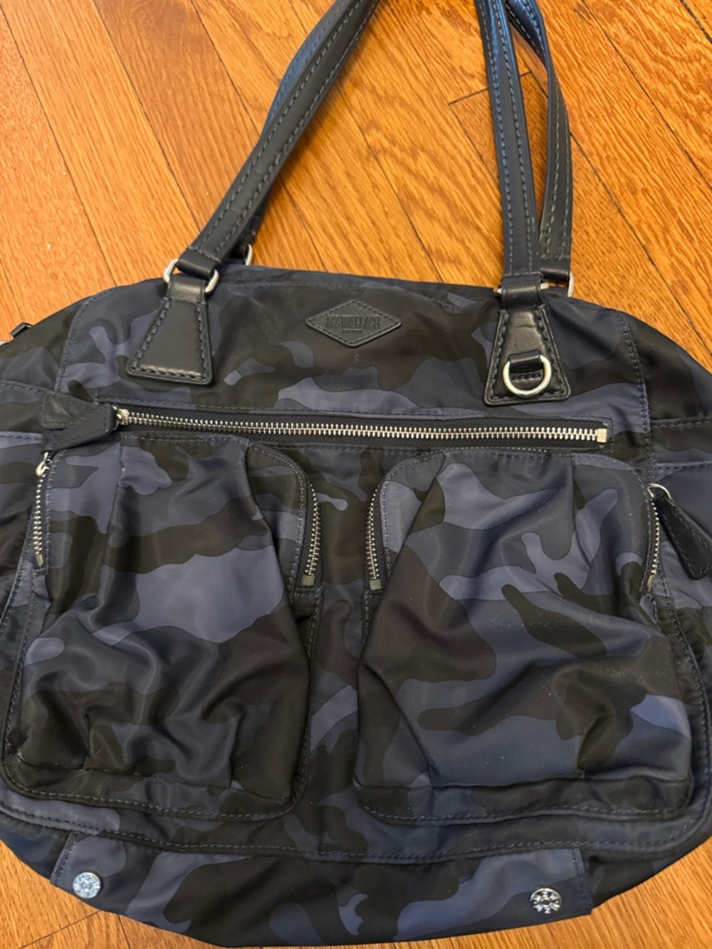 MZ Wallace Black & Gray Camouflage Tote Bag